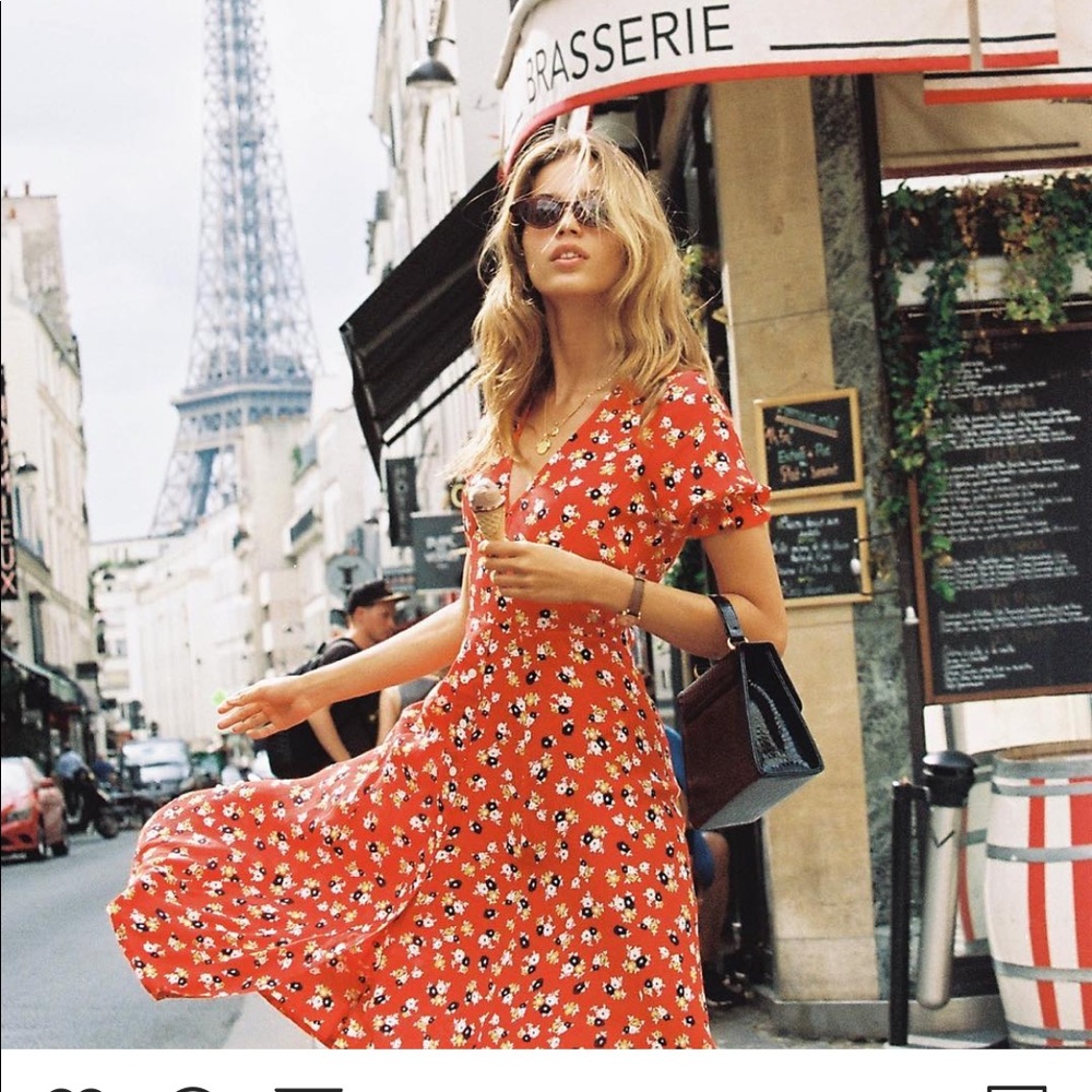 Faithfull the brand red midi dress